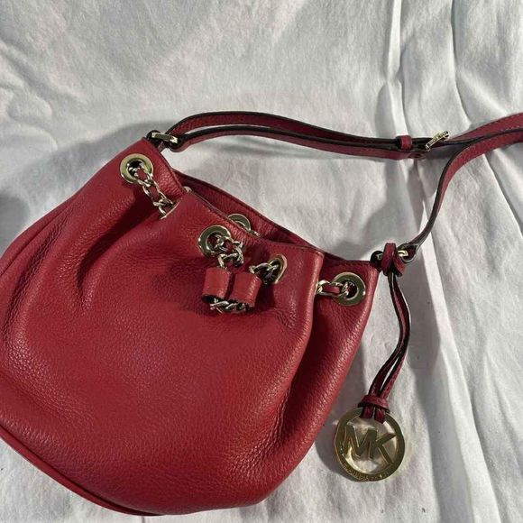 Michael Kors Designer MK Drawstring Bucket Purse Crossbody - Picture 1 of 4